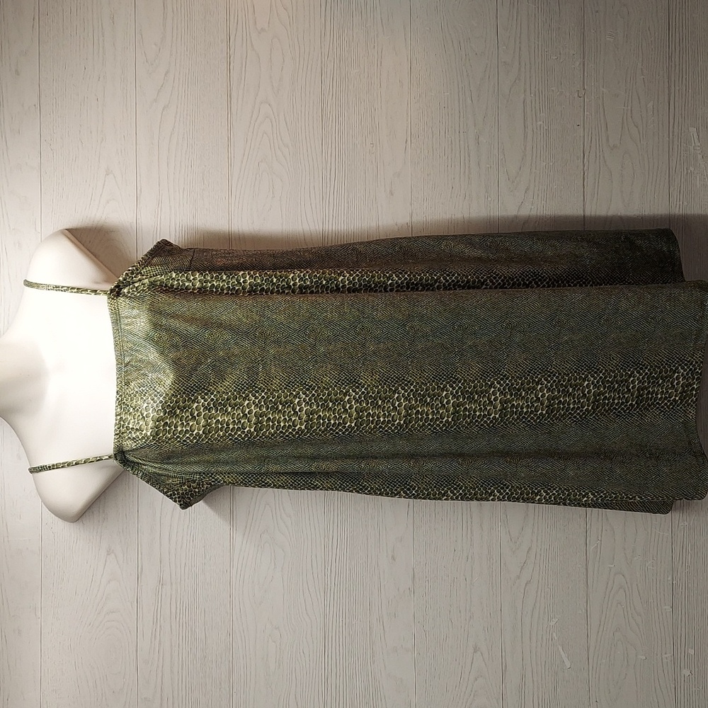 Candy Y2K 2000's Chic Green Alligator Print Spaghetti Strap Mini Dress